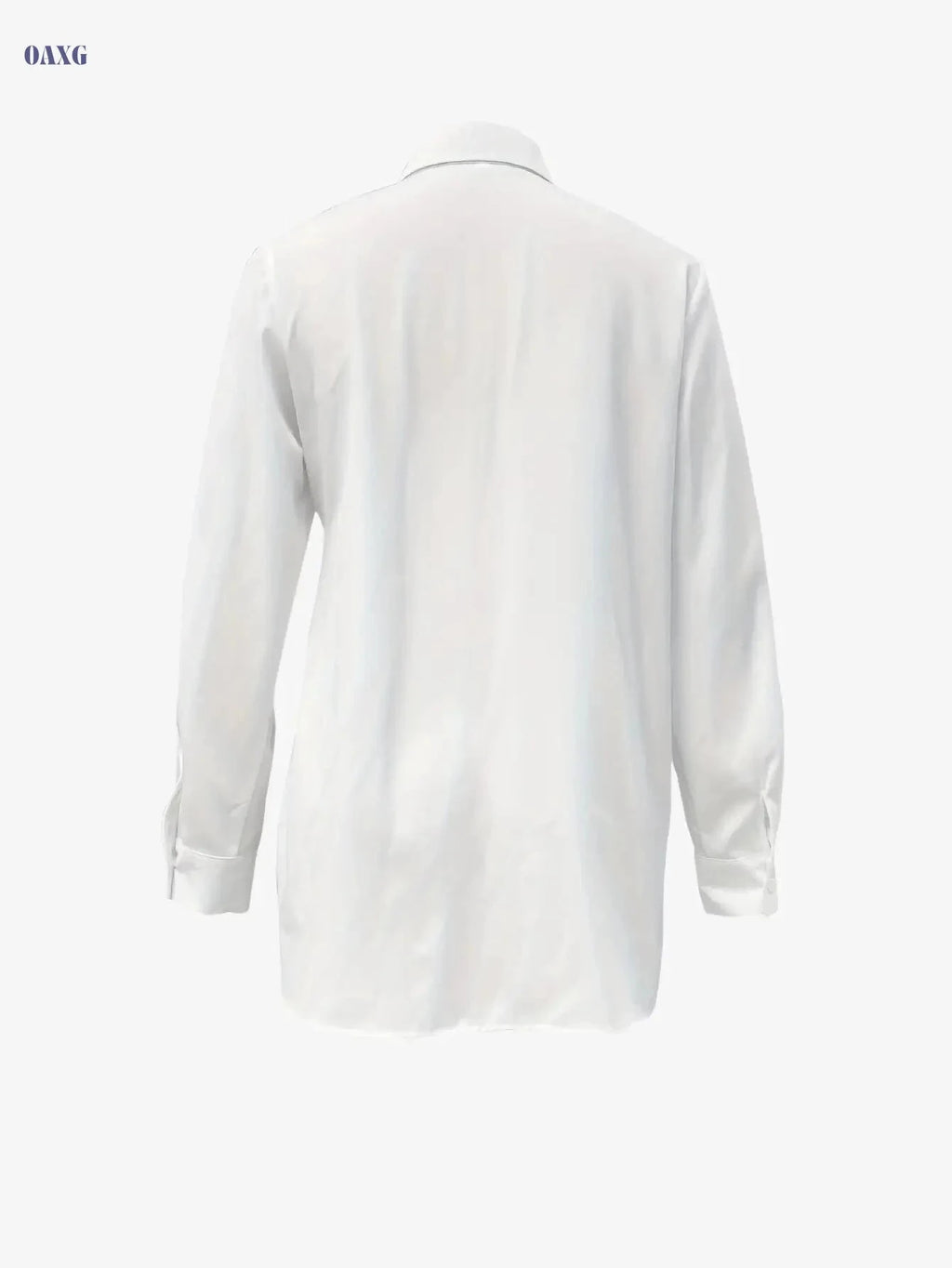 Women's Button-Up Long Sleeve Shirt - Solid Color Casual Style   OAXG 