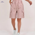 Women's Cargo Shorts - Loose-Fitting, Casual, Multiple Pockets   OAXG 