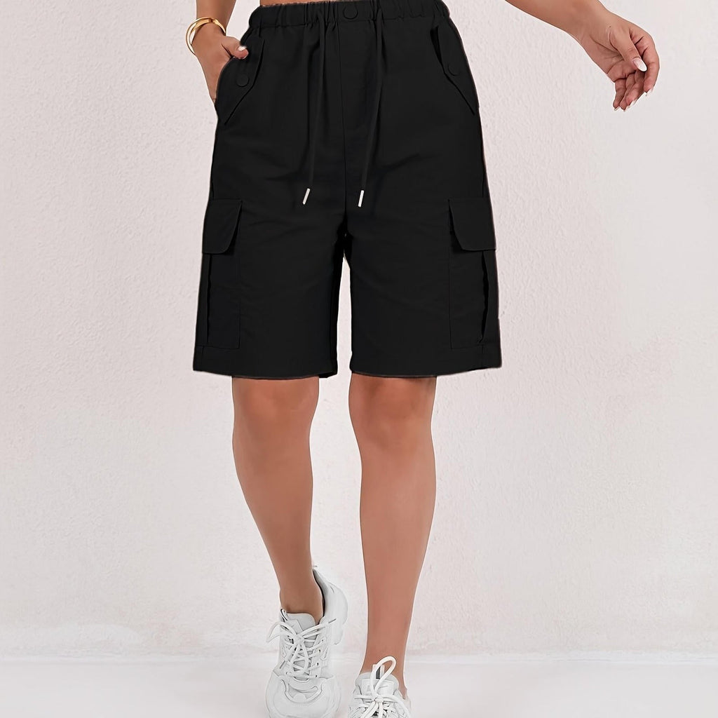 Women's Cargo Shorts - Loose-Fitting, Casual, Multiple Pockets   OAXG 