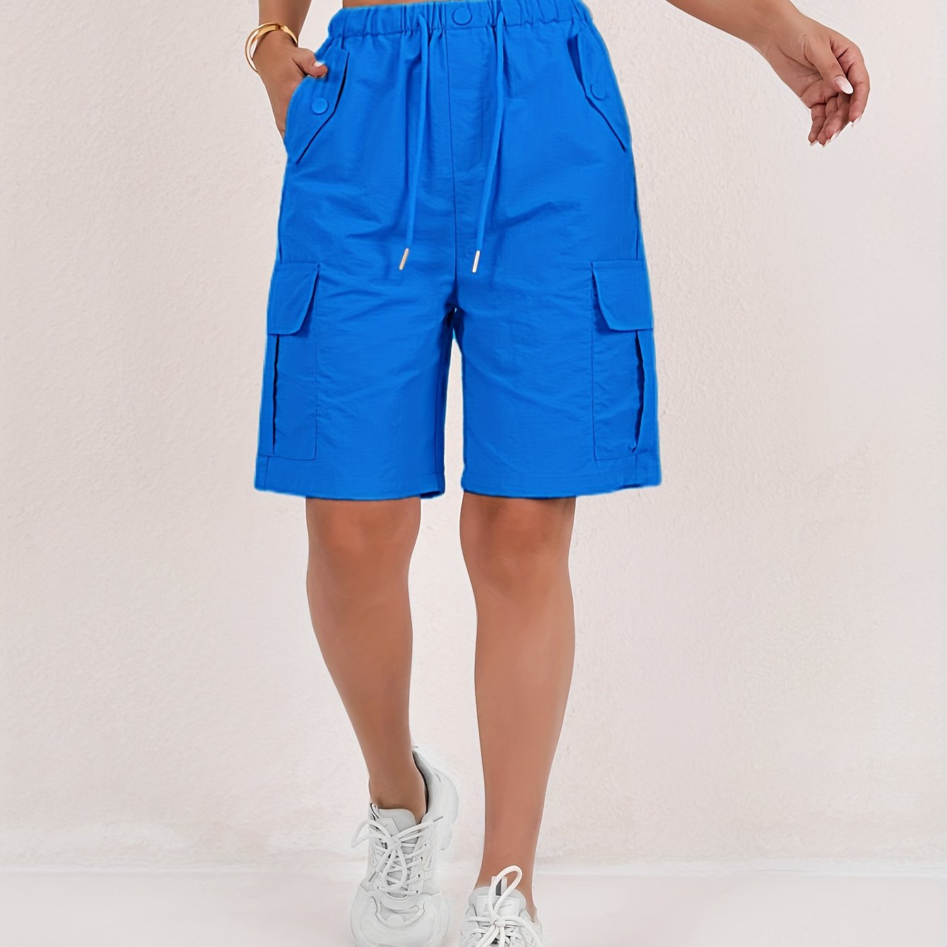 Women's Cargo Shorts - Loose-Fitting, Casual, Multiple Pockets   OAXG Pink / S