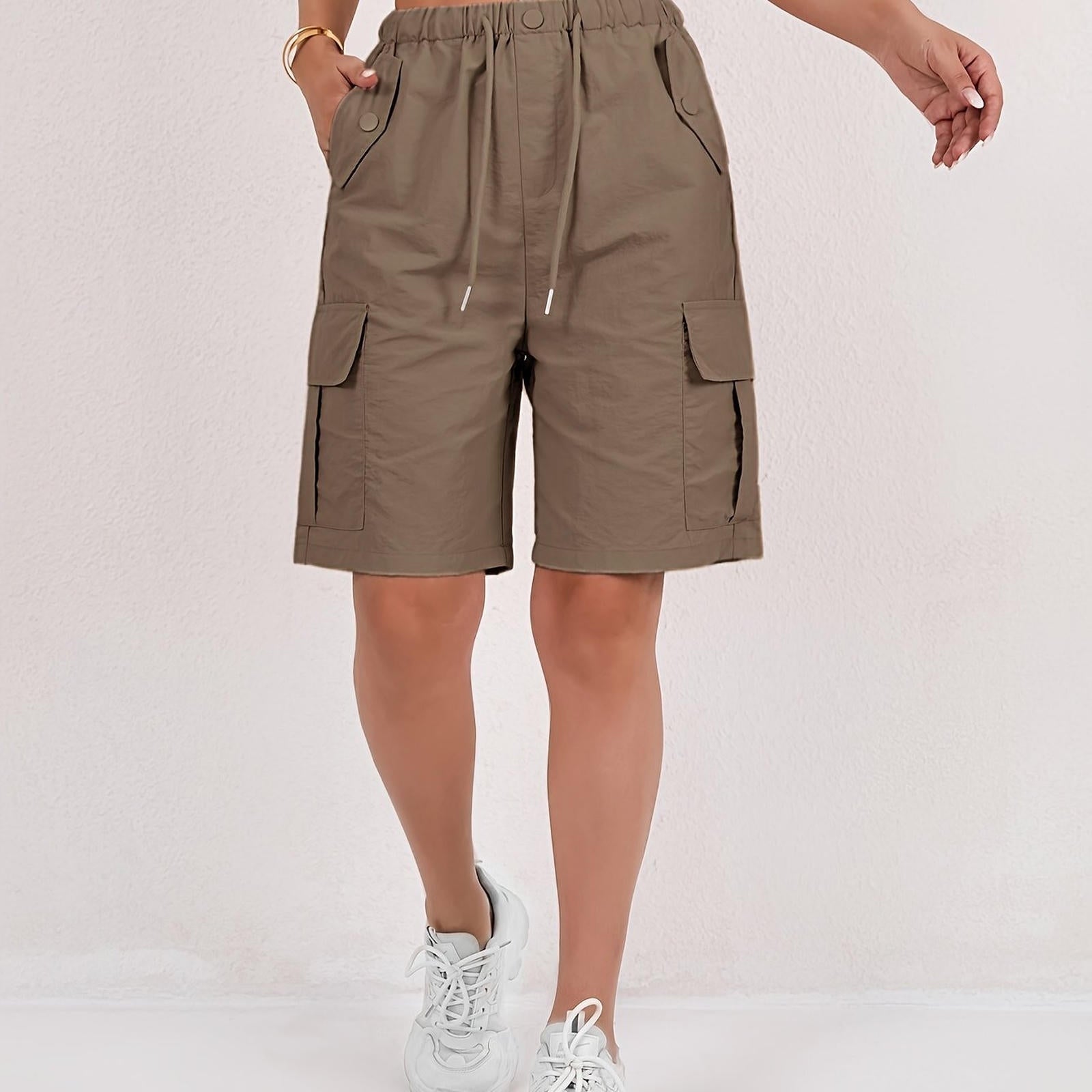 Women's Cargo Shorts - Loose-Fitting, Casual, Multiple Pockets   OAXG Pink / S