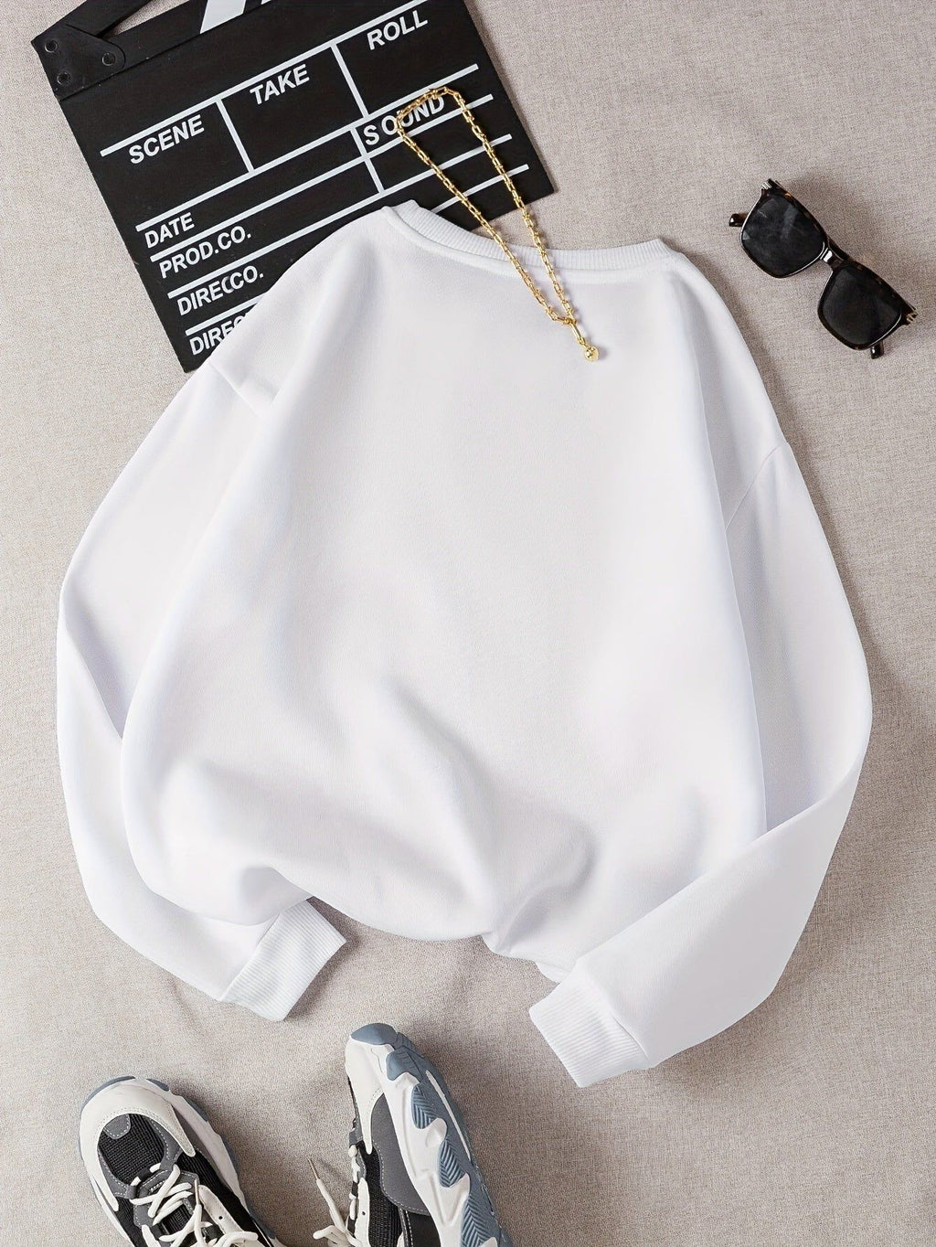 Women's Casual And Fashionable Sports Sweatshirt, Suitable For Autumn And Winter, Comfortable And Soft, Letter Pattern Suitable For Winter   OAXG White / XS