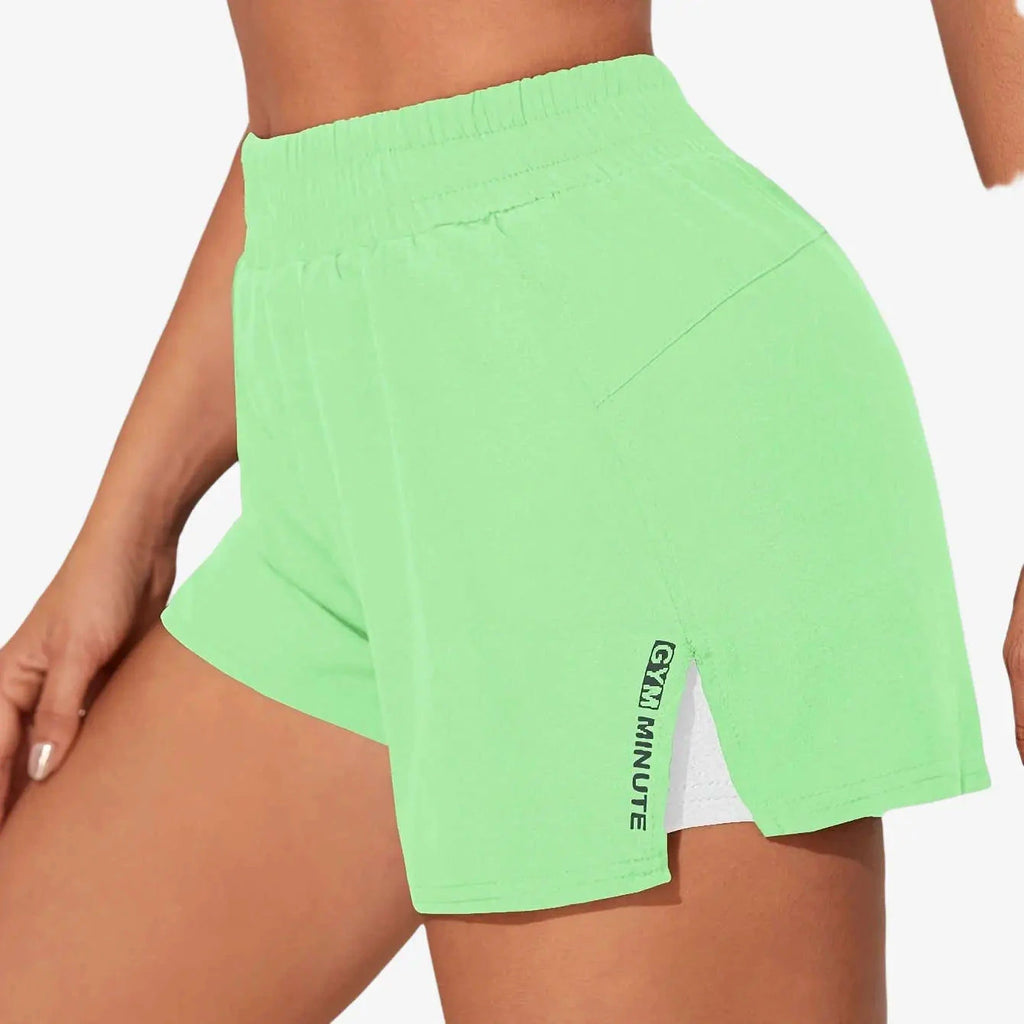 Women's Casual Athletic Yoga Shorts - Quick-Dry, Pockets, Elastic Waistband   OAXG 