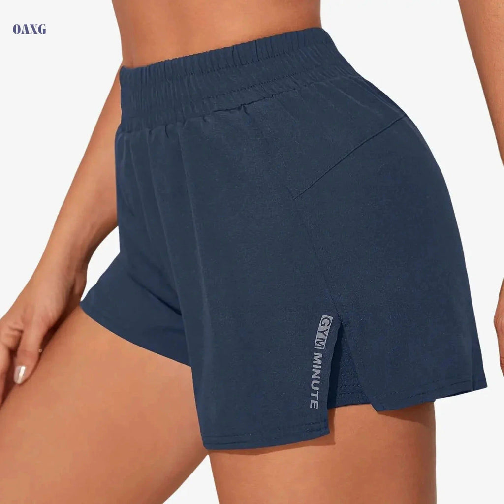 Women's Casual Athletic Yoga Shorts - Quick-Dry, Pockets, Elastic Waistband   OAXG 