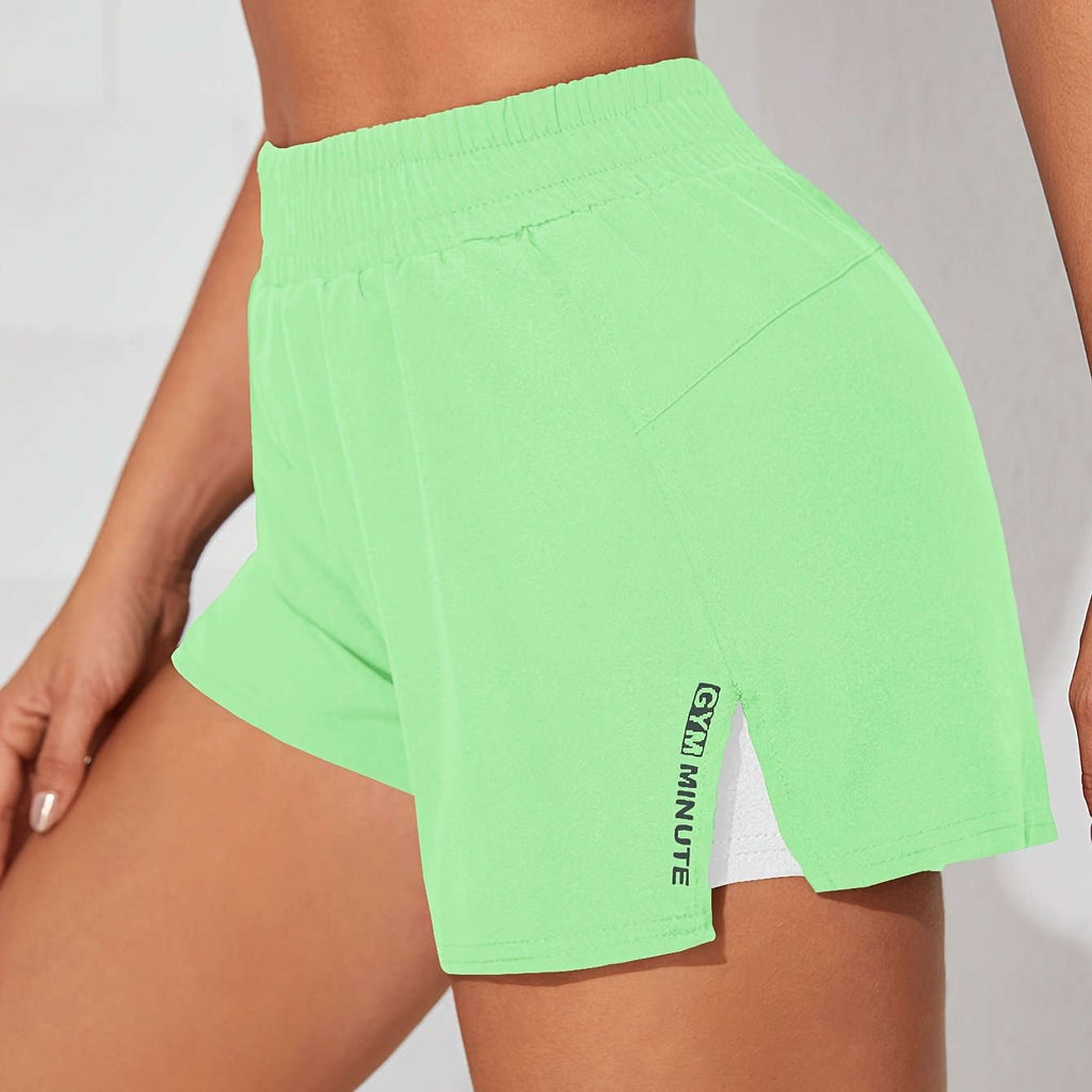 Women's Casual Athletic Yoga Shorts - Quick-Dry, Pockets, Elastic Waistband   OAXG 