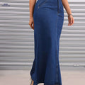 Women's Casual Bodycon Long Denim Skirt - Spring/Summer Fashion   OAXG 