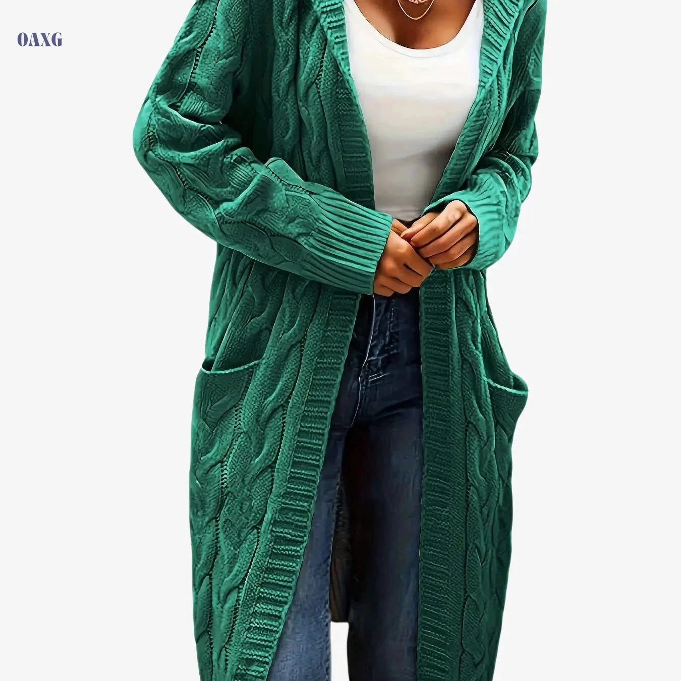 Women's Casual Cardigan Sweater - Cozy Open Front with Pockets   OAXG 