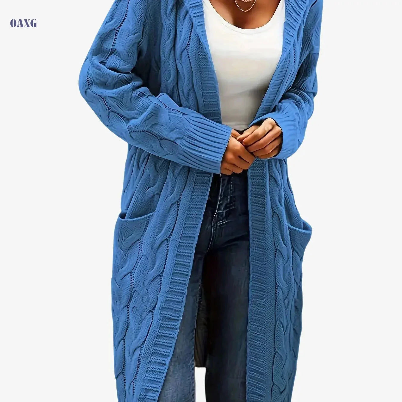Women's Casual Cardigan Sweater - Cozy Open Front with Pockets   OAXG 