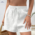 Women's Casual Elastic Waist Shorts - Lightweight, Breathable Fabric   OAXG 