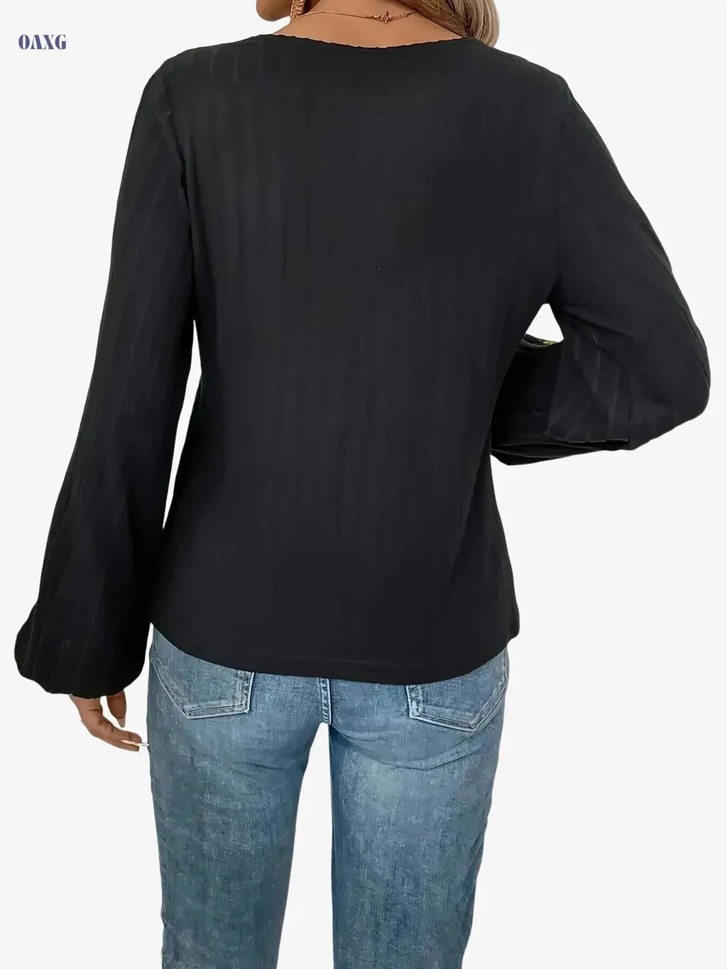 Women's Casual Embroidered T-shirt - Comfortable Spring/Fall Fashion   OAXG Navy Blue / S
