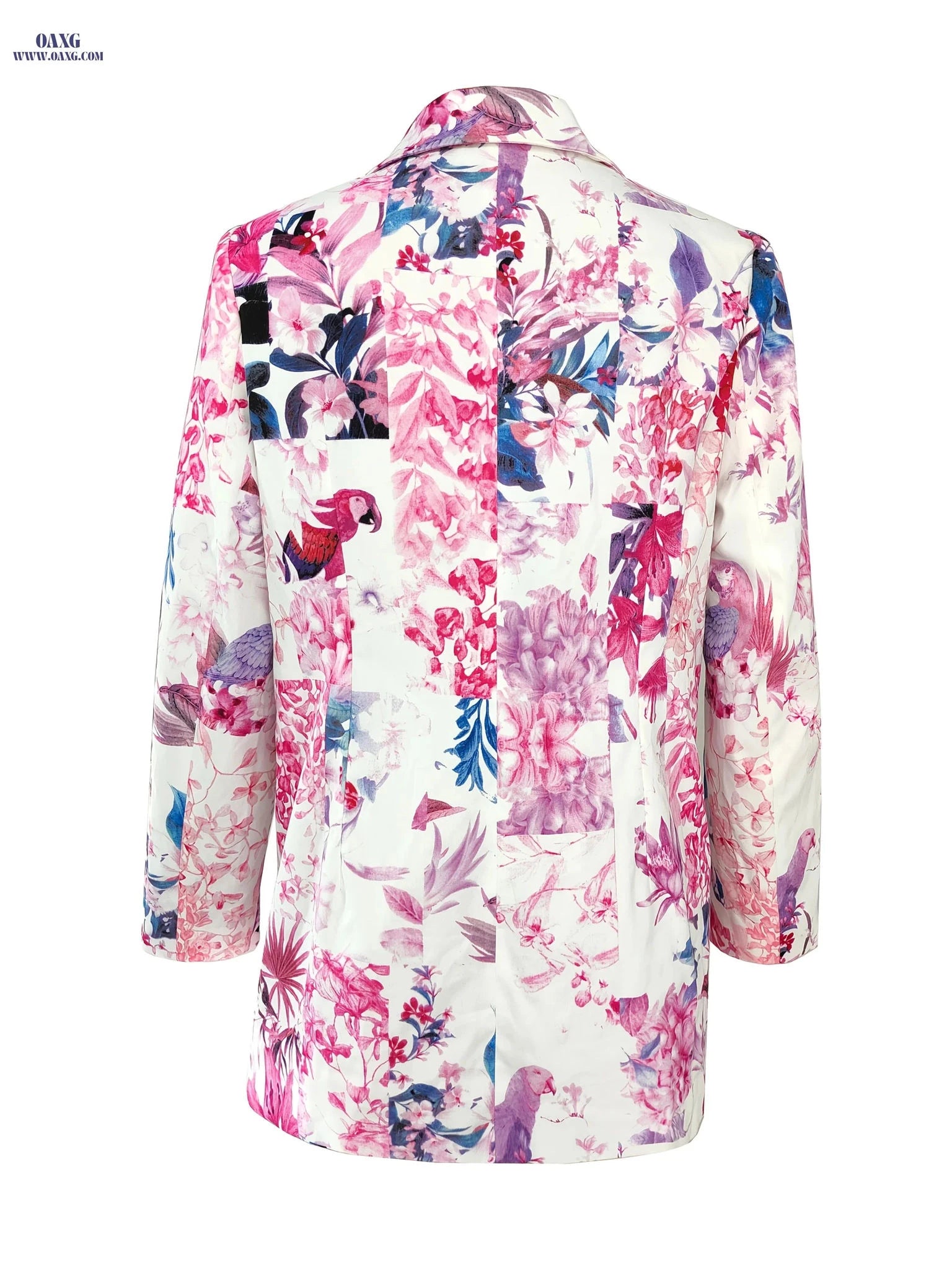 Women's Casual Fashion Blazer - Autumn/Winter Floral Style   OAXG pink color / S
