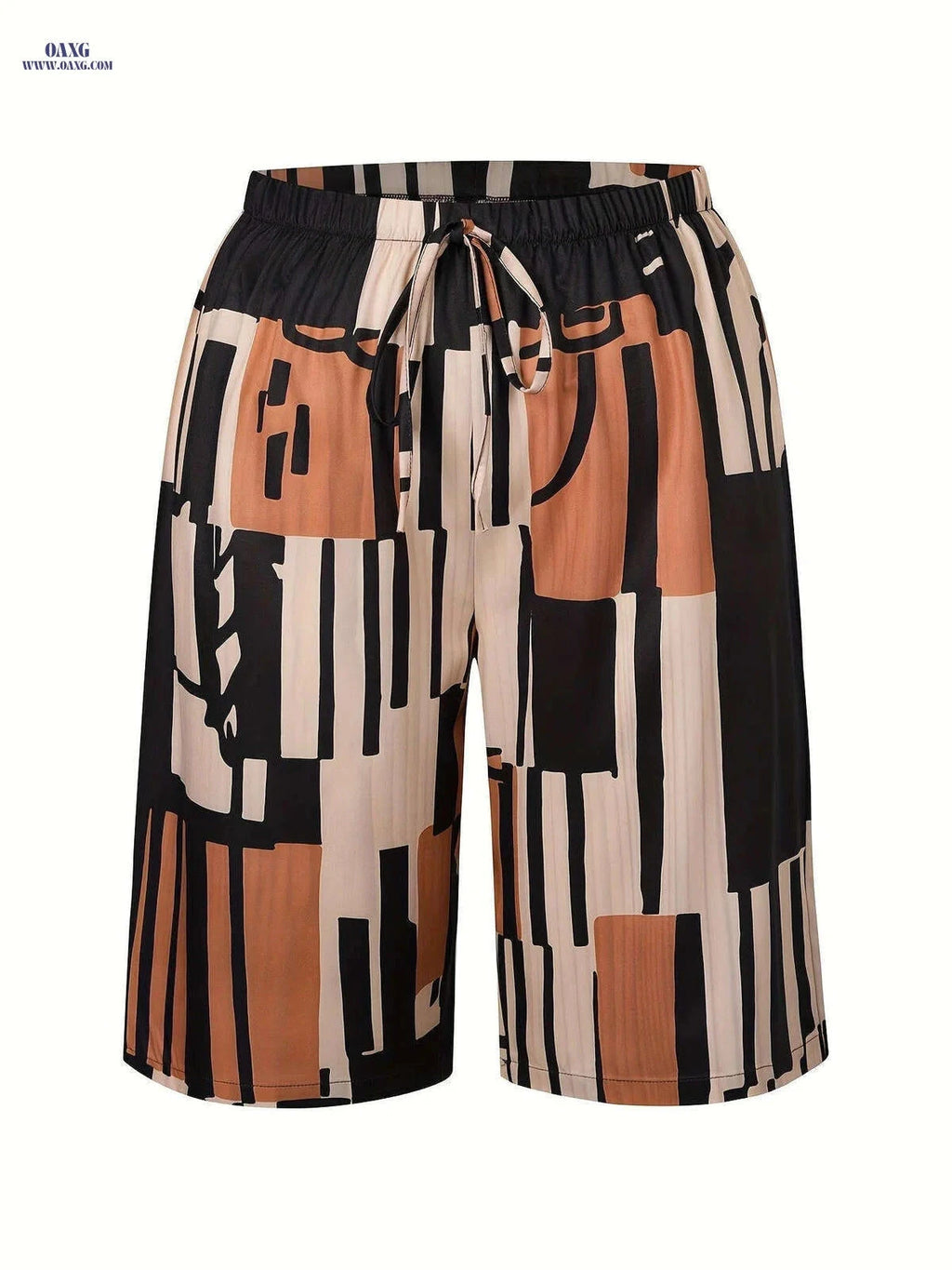 Women's Casual Geometric Print Drawstring Shorts - Stylish Vacation Wear   OAXG 