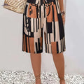 Women's Casual Geometric Print Drawstring Shorts - Stylish Vacation Wear   OAXG 