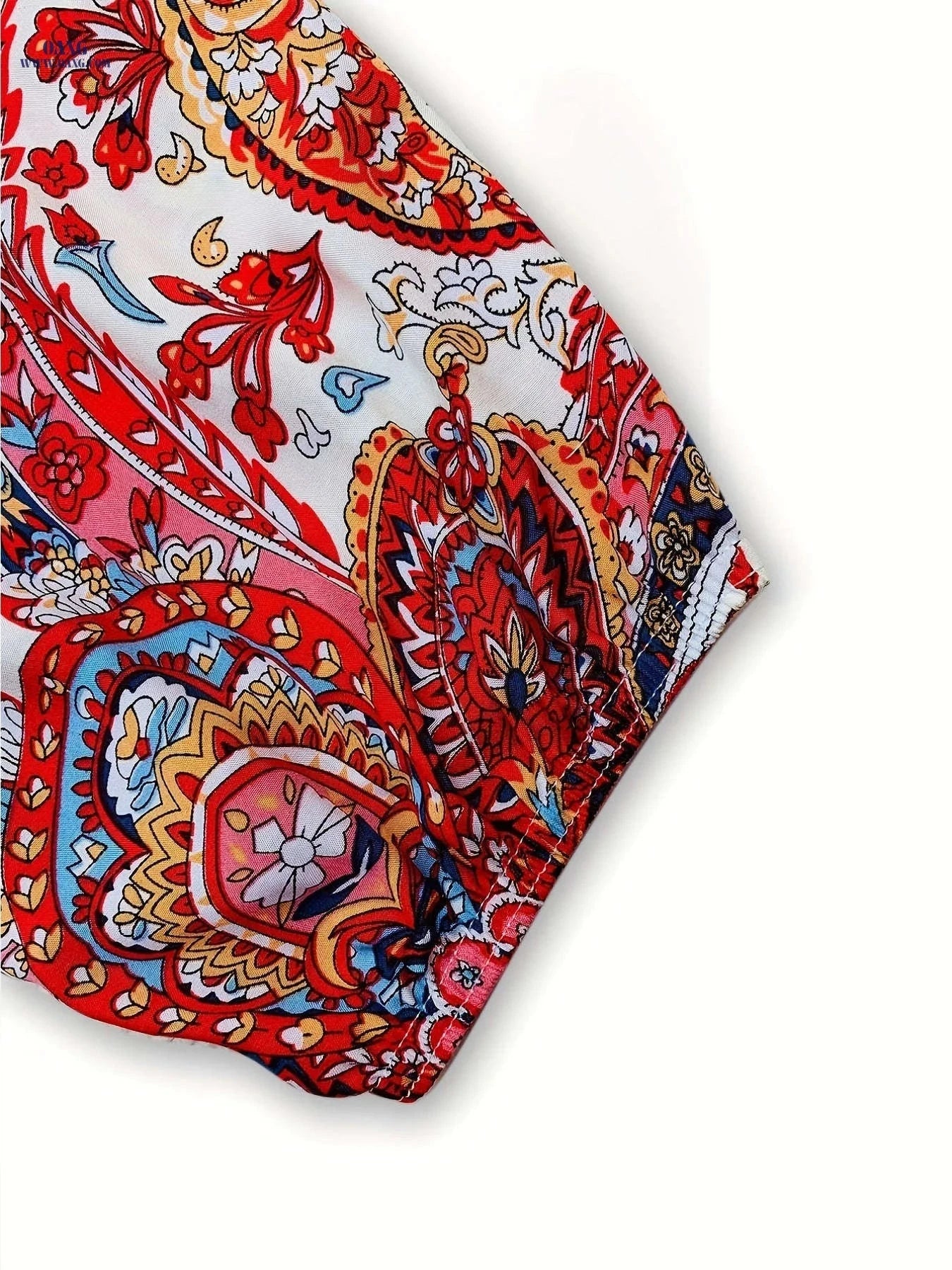 Women's Casual Harem Pants - High Elastic Waist & Bohemian Print   OAXG 
