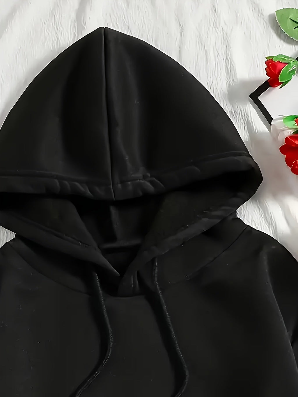 Women'S Casual Hooded Drawstring Long-Sleeved Fleece-Lined Versatile Skin-Friendly Autumn And Winter Sports Sweatshirt   OAXG Black / M