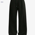 Women's Casual Joggers - Drawstring Wide Leg Pants for All Seasons   OAXG Black / XS
