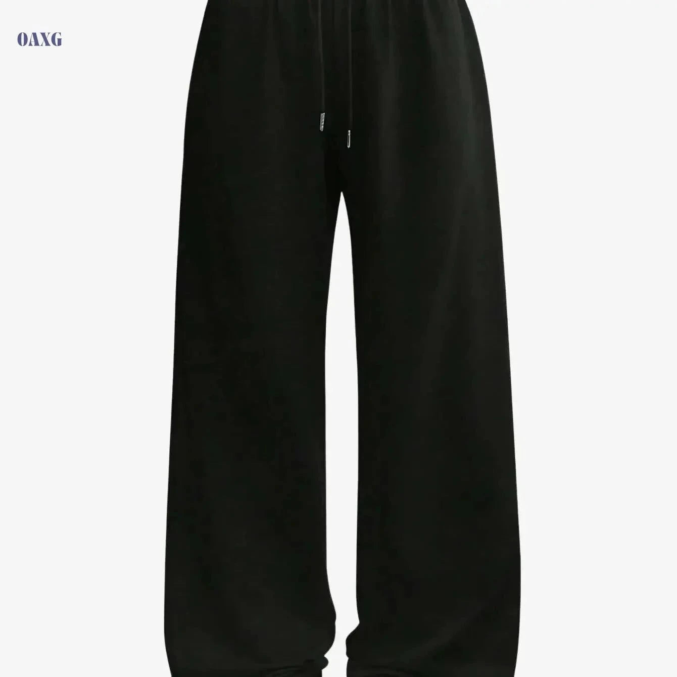 Women's Casual Joggers - Drawstring Wide Leg Pants for All Seasons   OAXG Black / XS