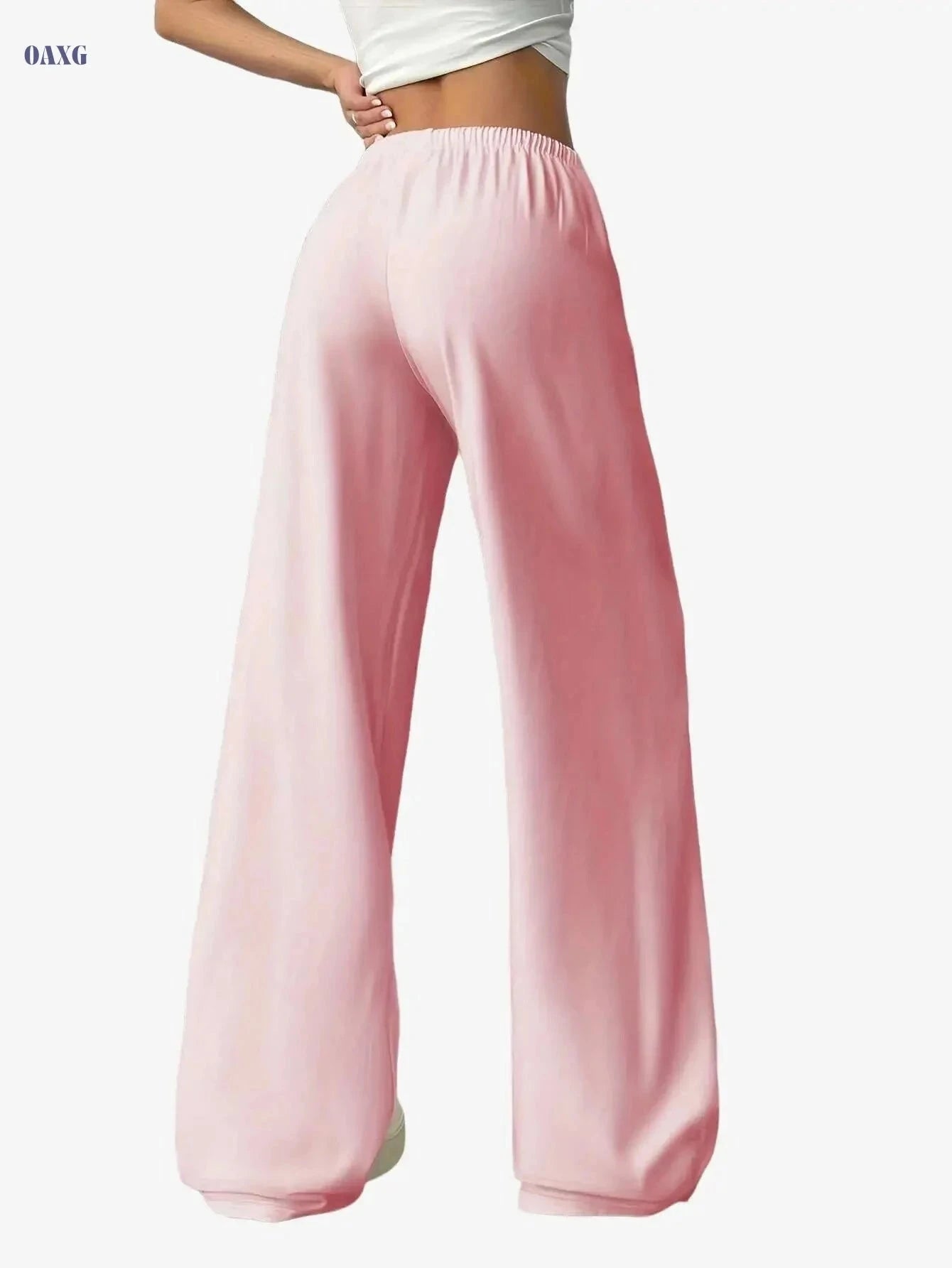 Women's Casual Joggers - Drawstring Wide Leg Pants for All Seasons   OAXG Black / XS