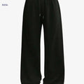 Women's Casual Joggers - Drawstring Wide Leg Pants for All Seasons   OAXG Black / XS