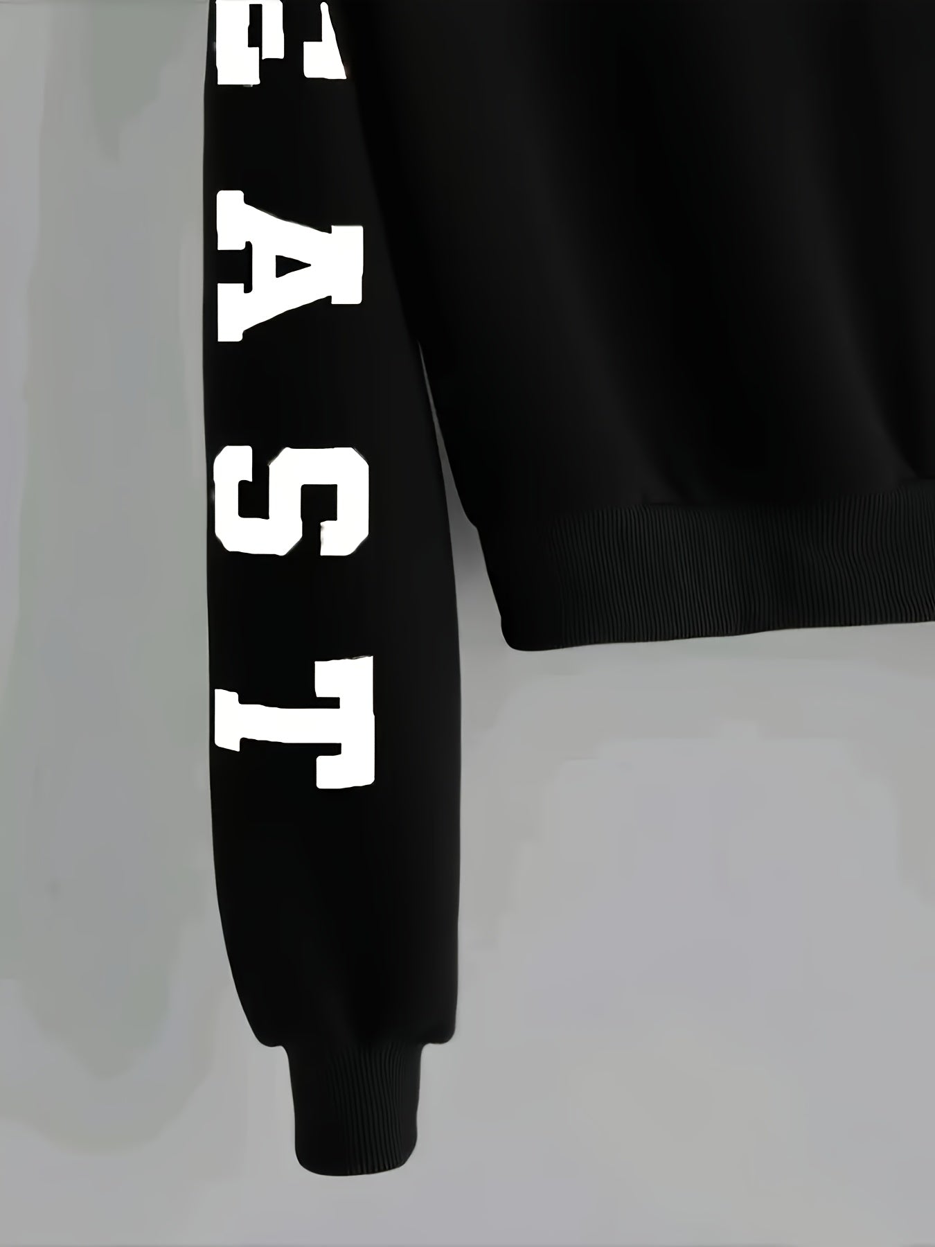 Women's Casual Letter Pattern Sweatshirt Jacket for Autumn and Winter   OAXG Black / XL