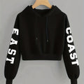 Women's Casual Letter Pattern Sweatshirt Jacket for Autumn and Winter   OAXG Black / XL