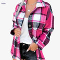Women's Casual Long Sleeve Polo Shirt - Gingham Print for Fall   OAXG Mixed Color / S
