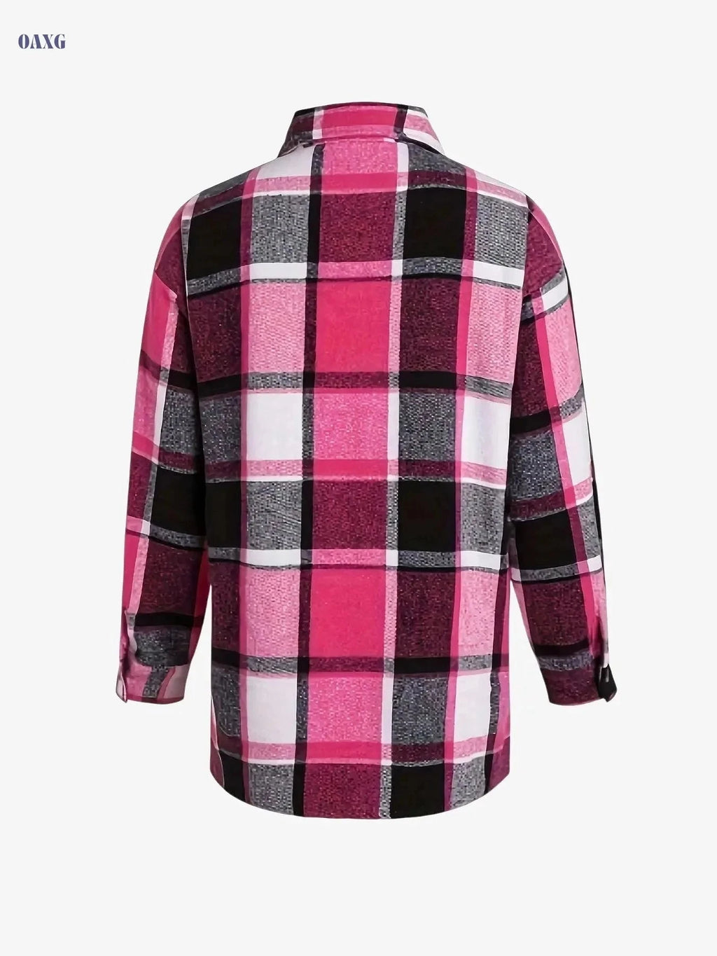 Women's Casual Long Sleeve Polo Shirt - Gingham Print for Fall   OAXG Mixed Color / S