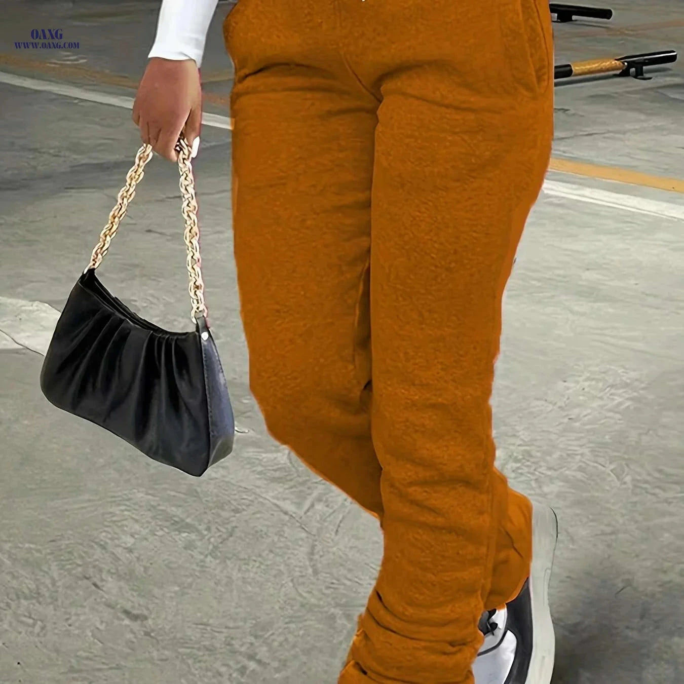 Women's Casual Loose-Fit Jogger Pants - Soft, Drawstring Waist Design   OAXG 