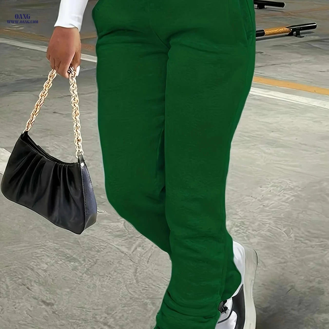 Women's Casual Loose-Fit Jogger Pants - Soft, Drawstring Waist Design   OAXG 