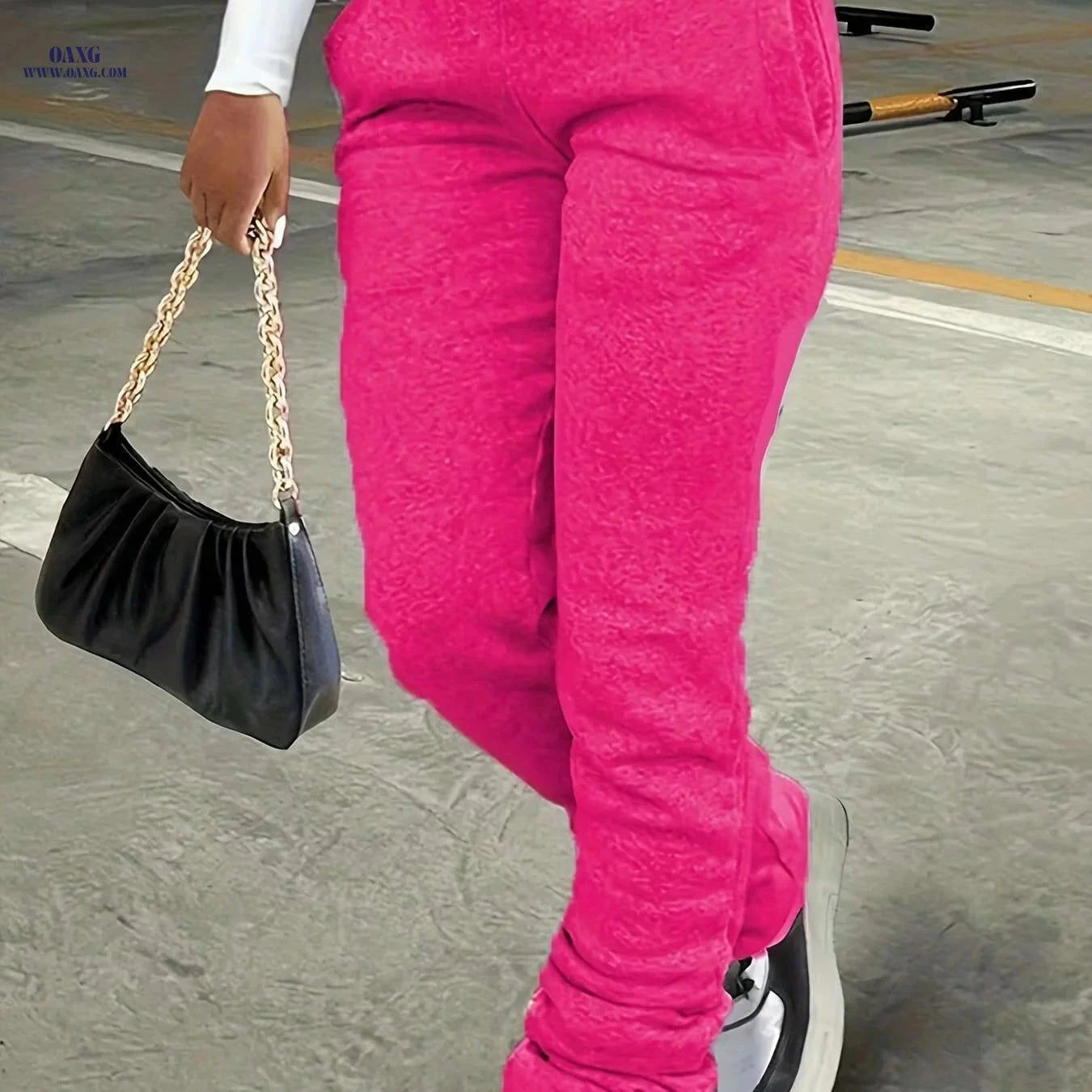 Women's Casual Loose-Fit Jogger Pants - Soft, Drawstring Waist Design   OAXG 