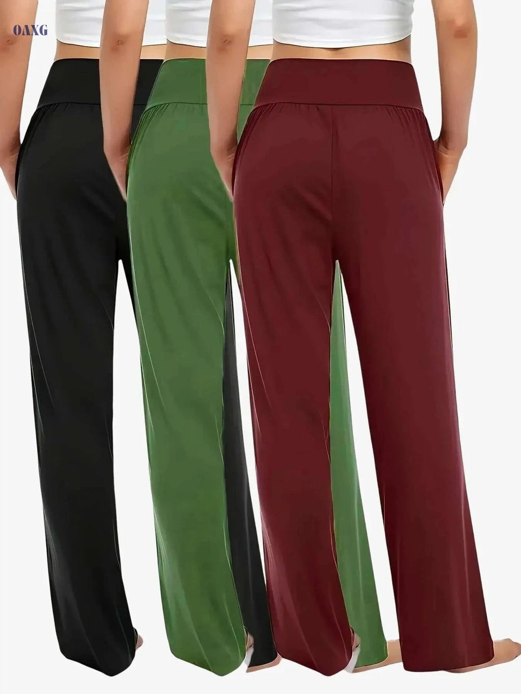 Women's Casual Loose Pants - 3-Pack Breathable Joggers, Elastic Waist   OAXG 