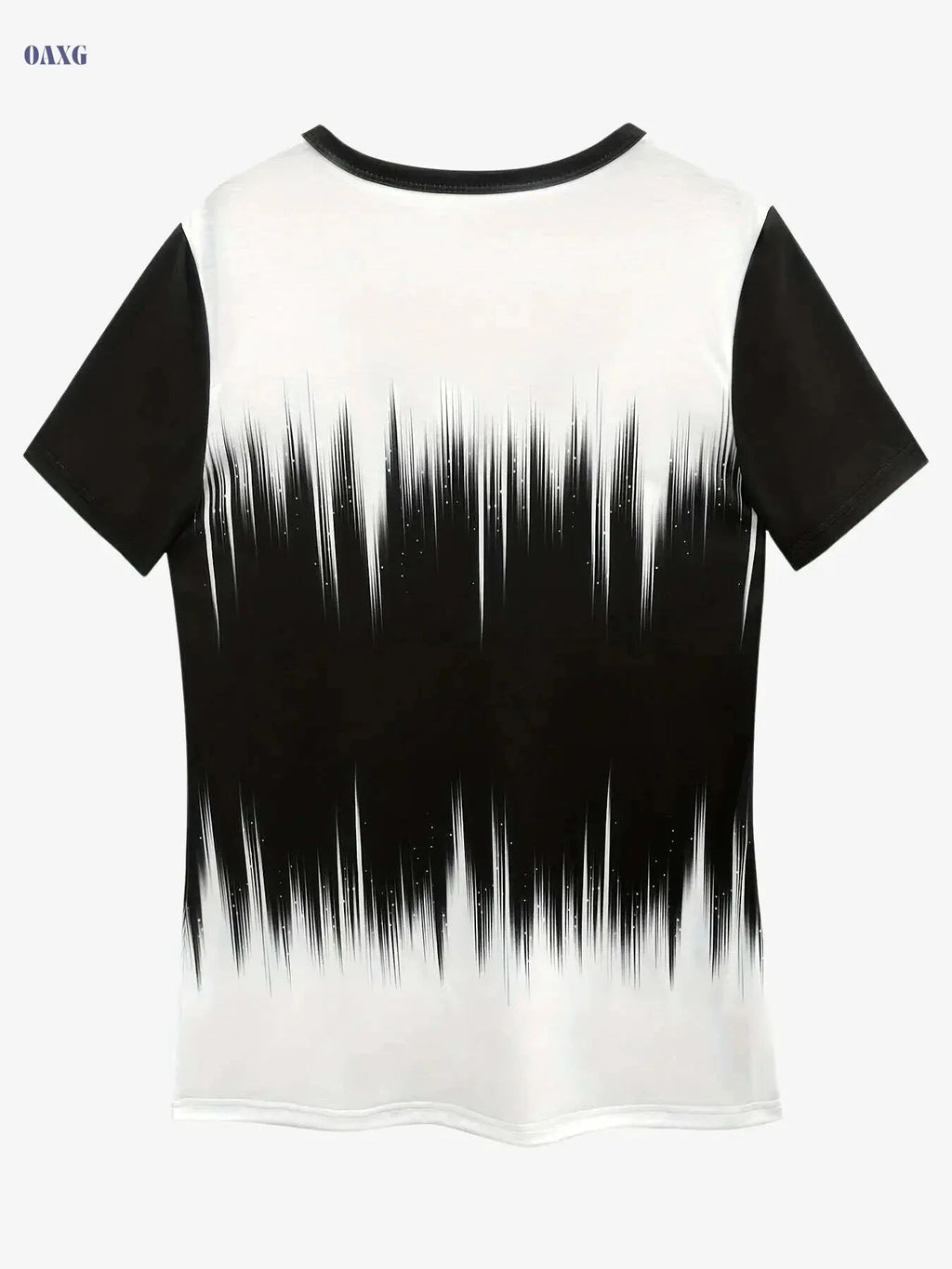Women's Casual Pop Art T-Shirt - V-Collar & Vertical Stripe Print   OAXG Mixed Color / S
