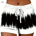 Women's Casual Printed Stretchy Shorts - Fitted Waist, Summer Style   OAXG 
