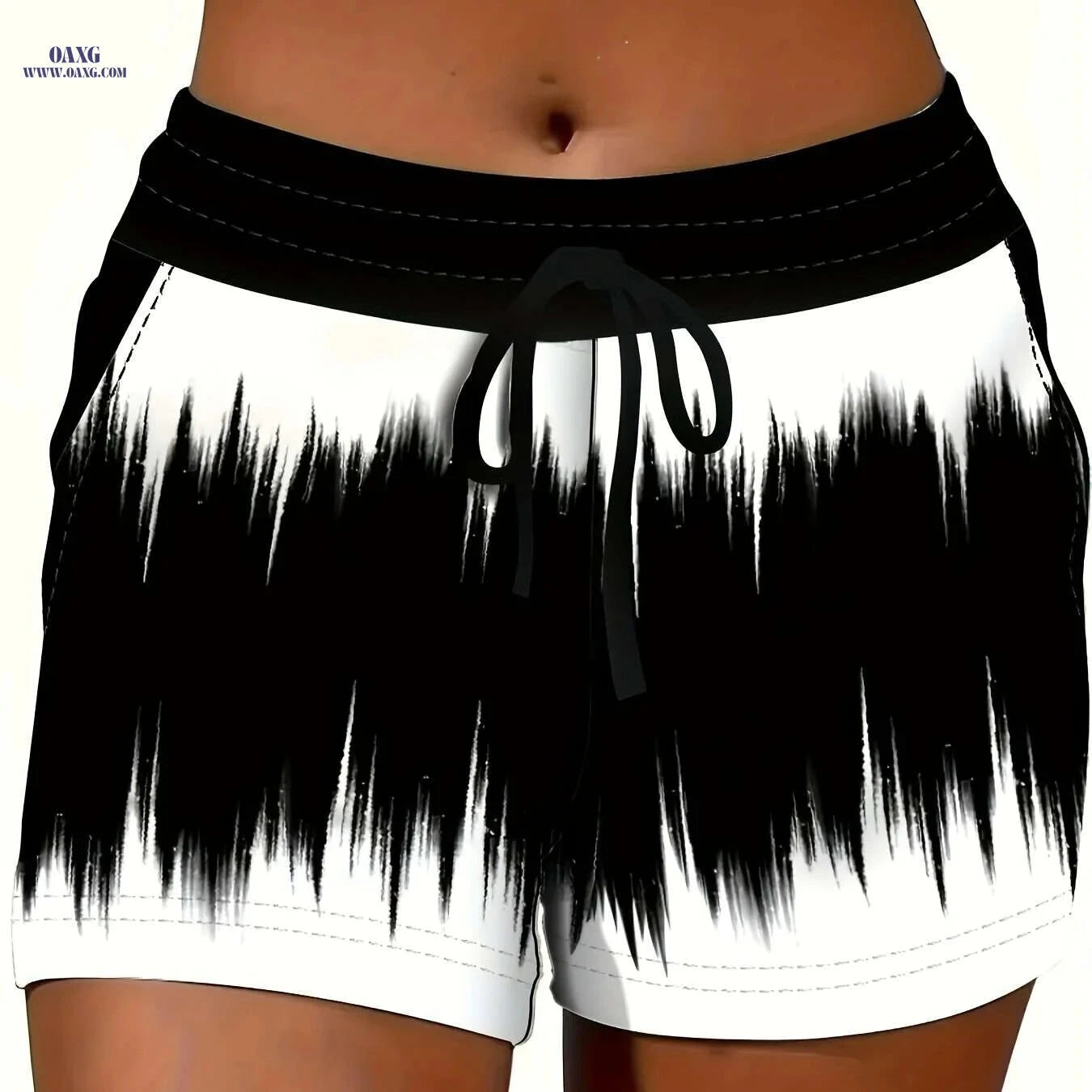 Women's Casual Printed Stretchy Shorts - Fitted Waist, Summer Style   OAXG 