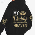 Women's Casual Privacy Hoodie - "My Daddy Watches Over Me" Print   OAXG Black / S