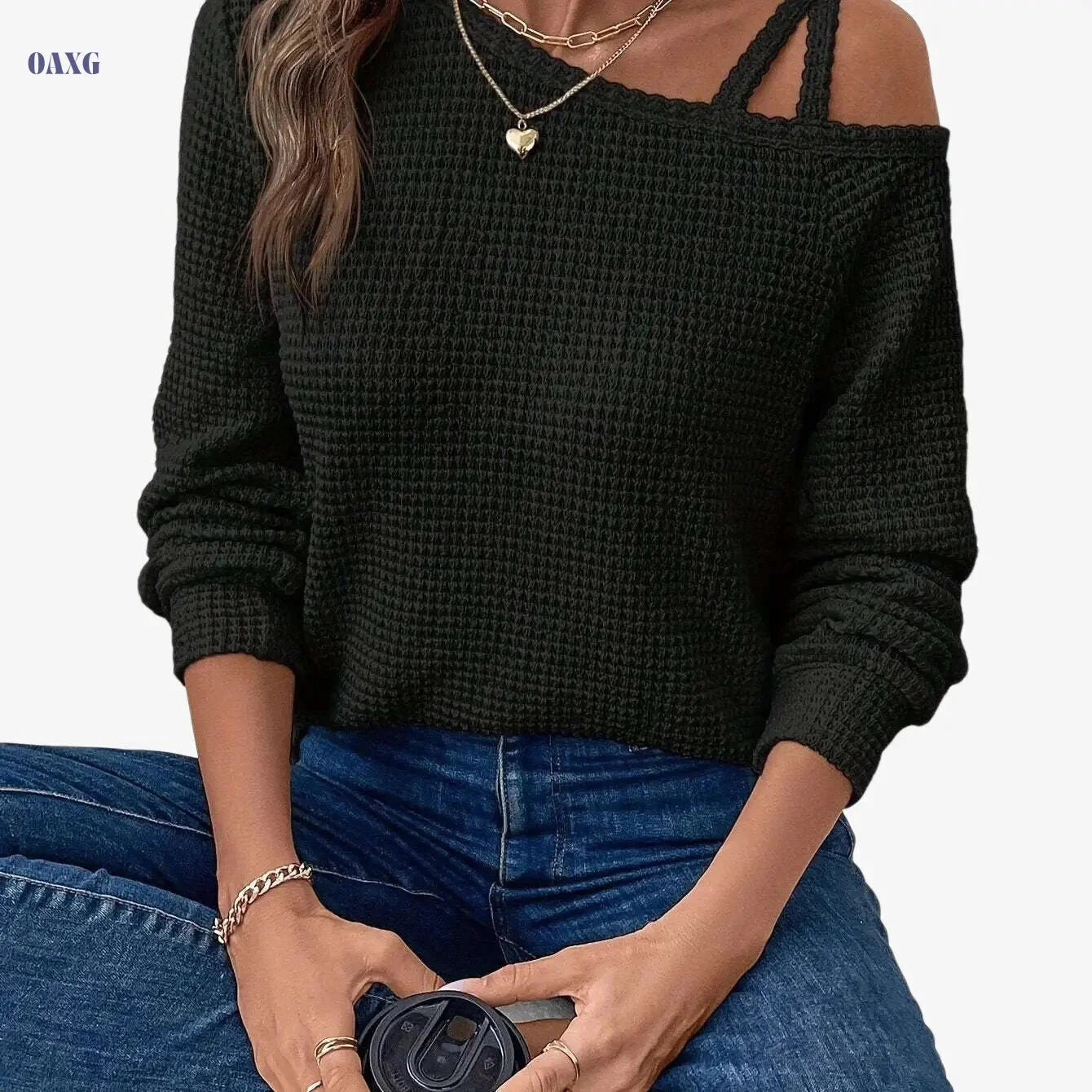 Women's Casual Raglan Sleeve T-Shirt – Elegant and Semi-Sheer Design   OAXG 