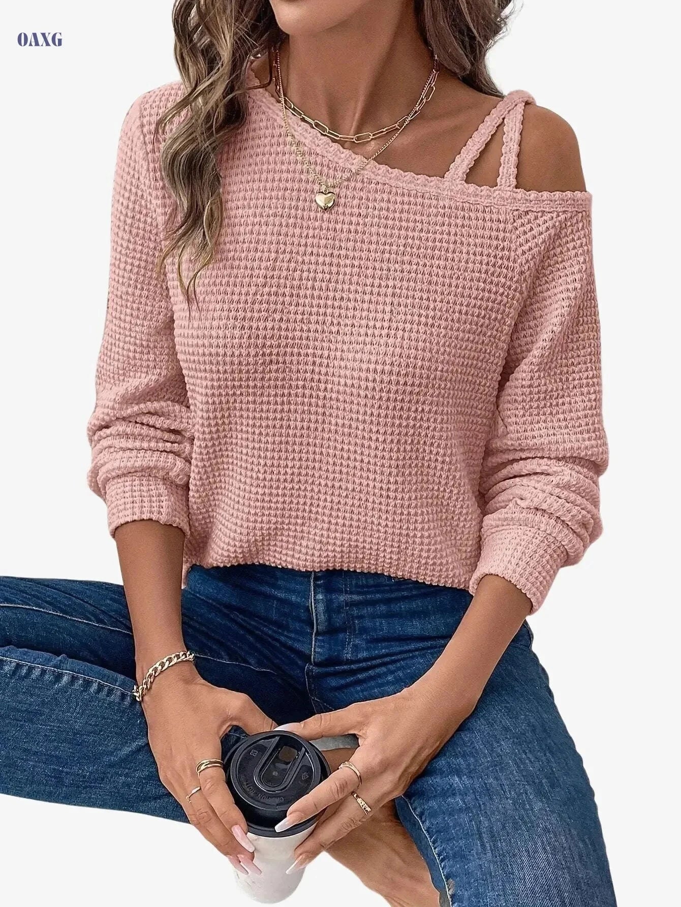 Women's Casual Raglan Sleeve T-Shirt – Elegant and Semi-Sheer Design   OAXG 