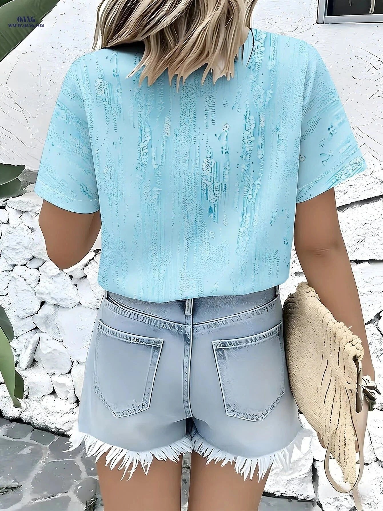 Women's Casual Short Sleeve Shirt - Ice Cool Summer Style   OAXG Multicolor / S