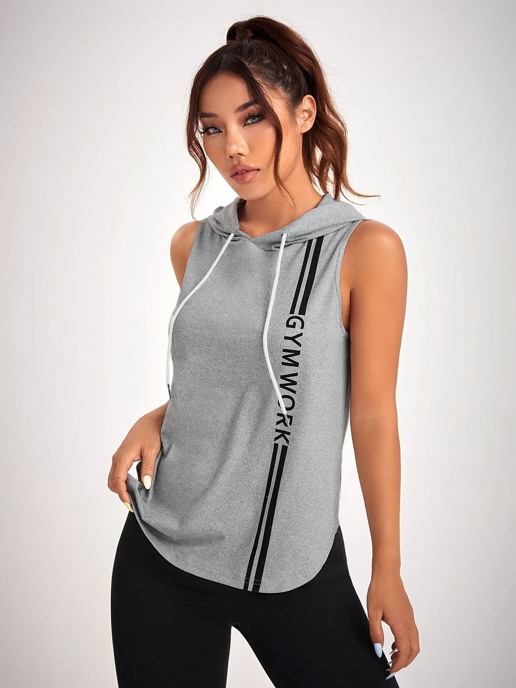 Women's Casual Sleeveless Hooded Vest - Spring/Summer Fashion   OAXG Grey / S