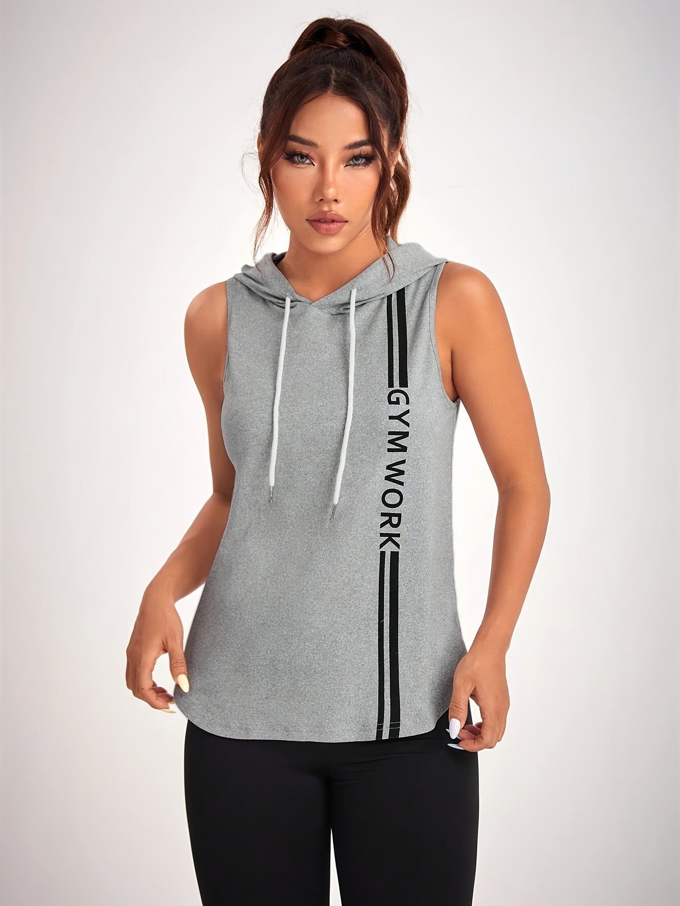 Women's Casual Sleeveless Hooded Vest - Spring/Summer Fashion   OAXG Grey / S