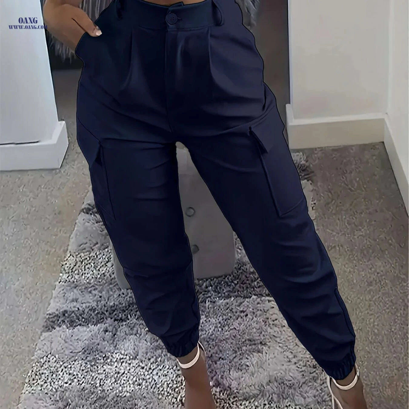 Women's Casual Solid Color Jogger Pants - All-Season Comfort Fit   OAXG 