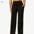 Women's Casual Sports Pants - High Stretch Wide Leg, All-Season Comfort   OAXG 