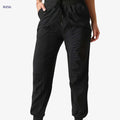Women's Casual Sports Pants - Solid Color, Drawstring Waist, All-Season   OAXG Black / S