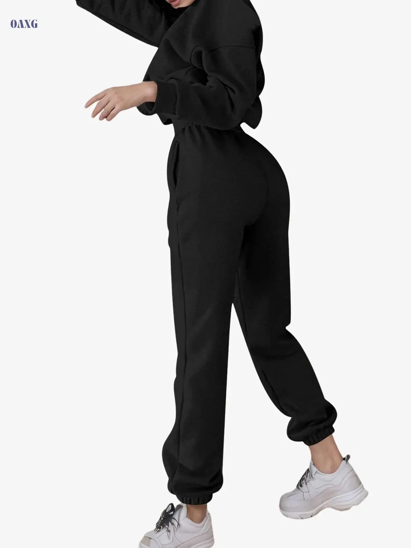 Women's Casual Sports Sweatshirt Set - Autumn Winter Eye Pattern   OAXG 
