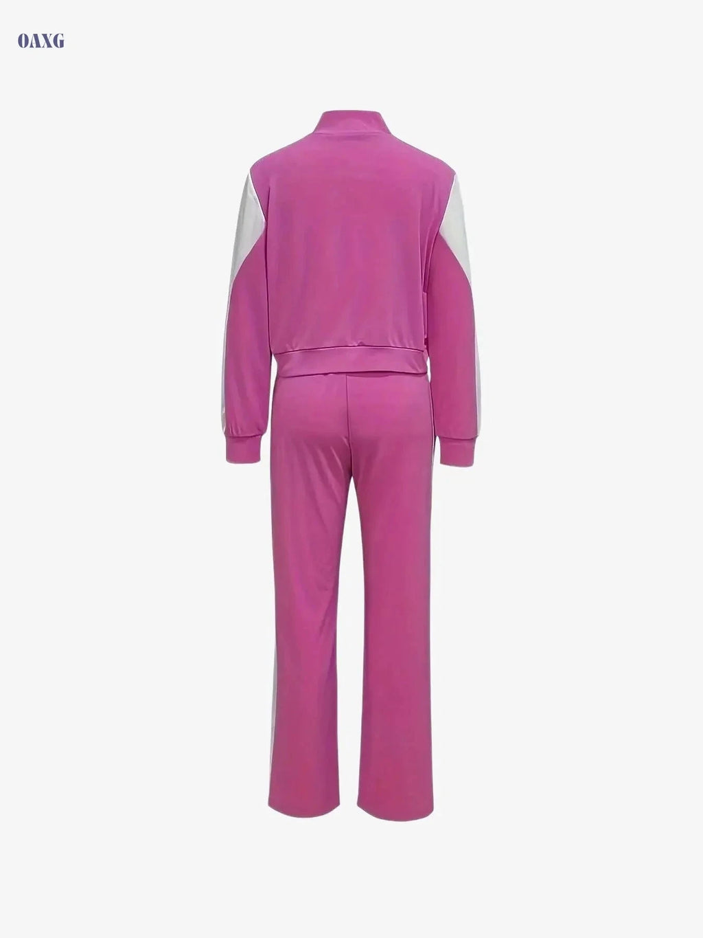 Women's Casual Sportswear Set - High Neck, Medium Stretch Fabric   OAXG 
