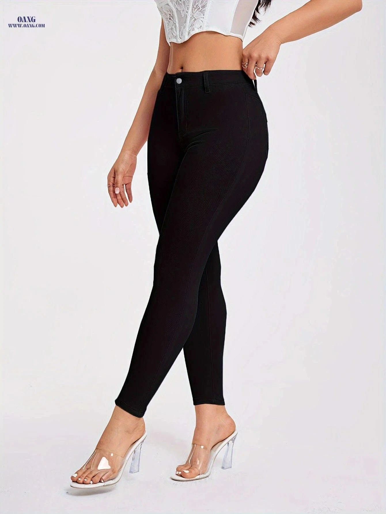 Women's Casual Stretch Long Pants - Standard Fit for Spring/Summer   OAXG 