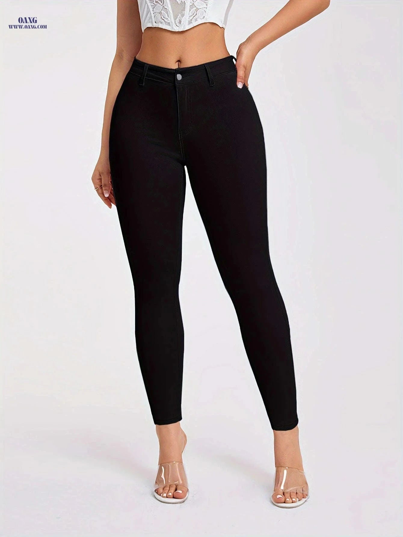 Women's Casual Stretch Long Pants - Standard Fit for Spring/Summer   OAXG 