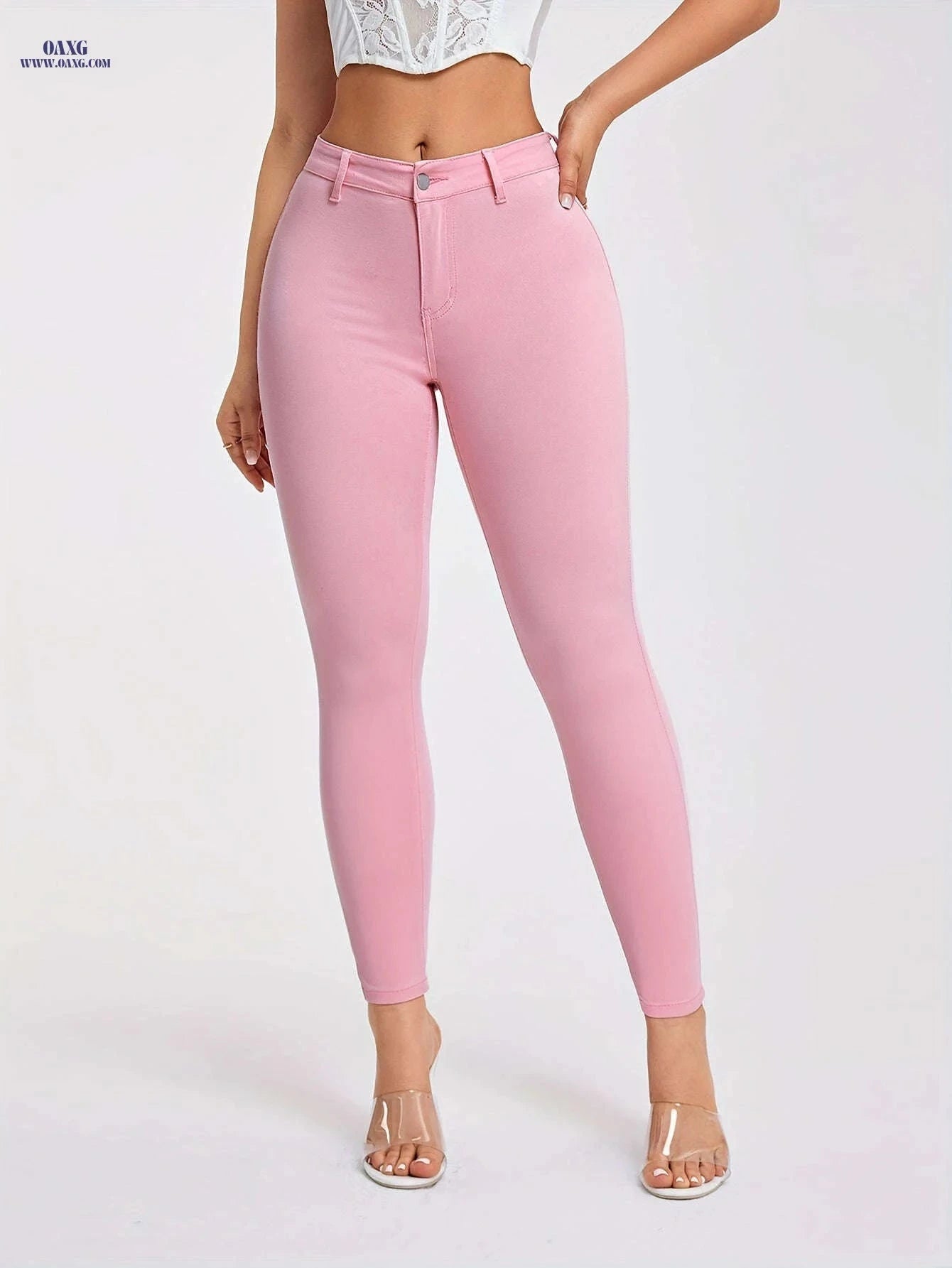 Women's Casual Stretch Long Pants - Standard Fit for Spring/Summer   OAXG 