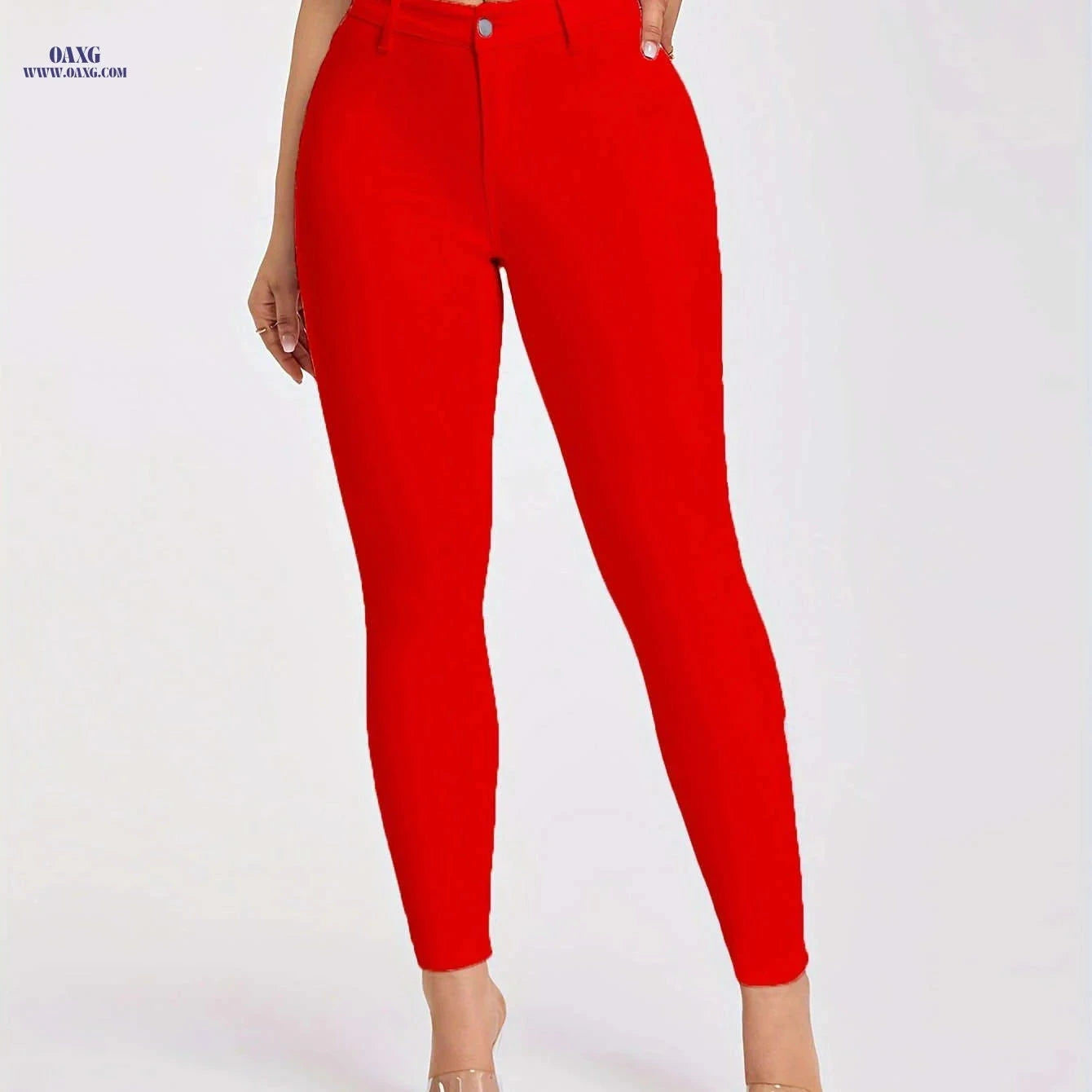 Women's Casual Stretch Long Pants - Standard Fit for Spring/Summer   OAXG 