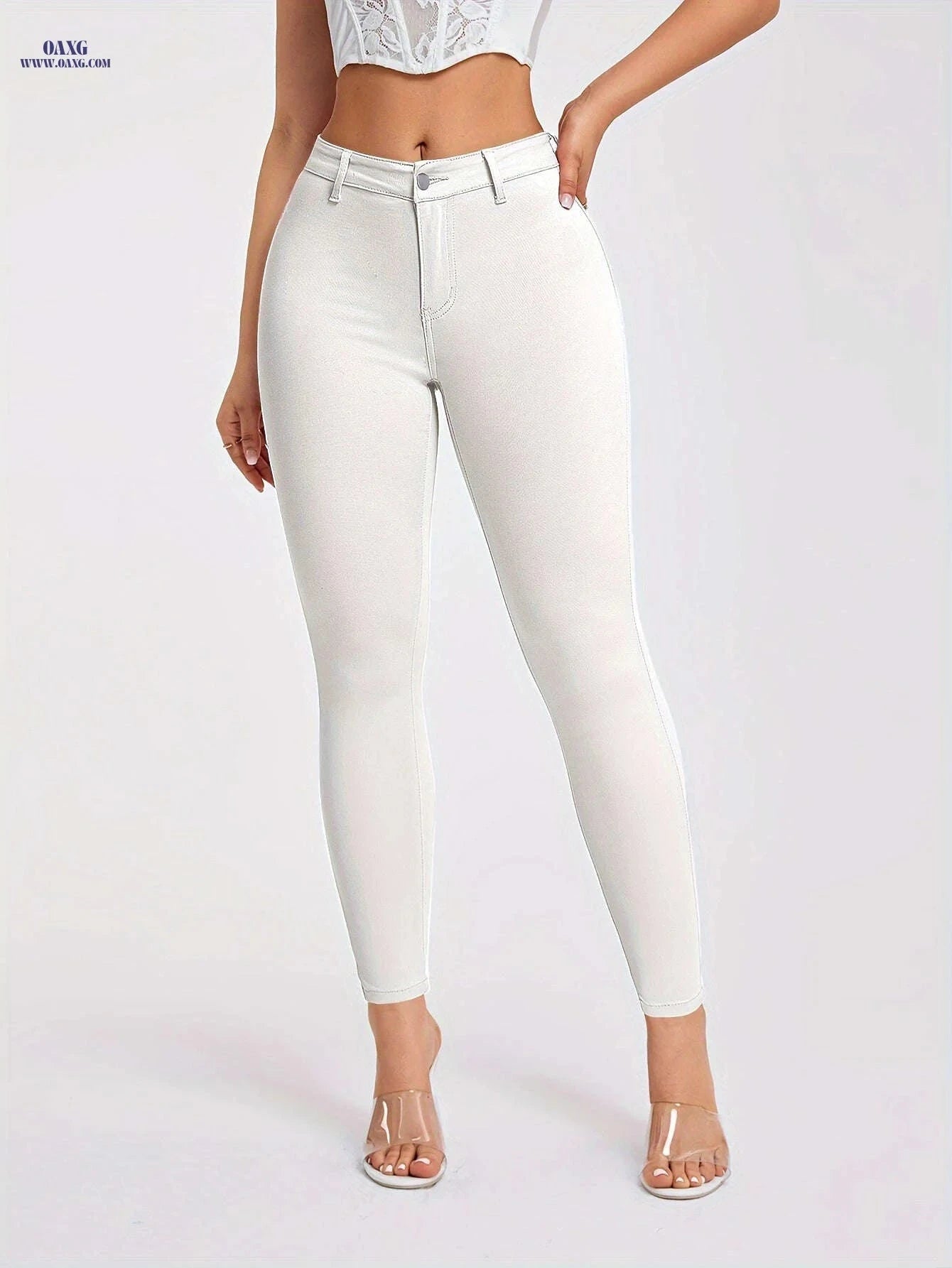Women's Casual Stretch Long Pants - Standard Fit for Spring/Summer   OAXG 
